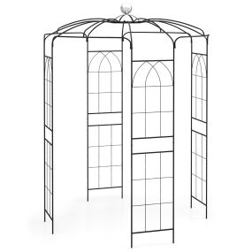 Arco de jardín duradero con gancho colgante de metal forjado estilo francés para patio y césped