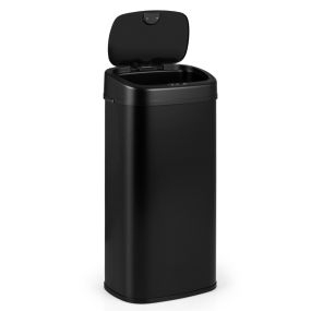 Cubo de basura 68L con sensor infrarrojo, doble zona, tapa de apertura automática y cierre suave negro
