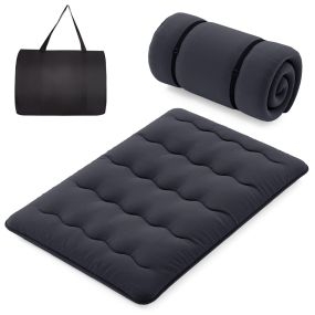 Colchón enrollable tatami con funda lavable y bolsa de transporte negro 200 x 140 x 10 cm