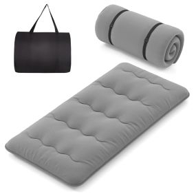 Colchón enrollable tatami gris 200 x 90 x 10 cm con funda lavable y bolsa de transporte
