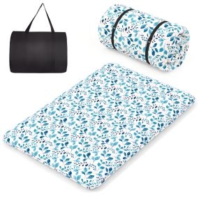 Colchón enrollable tatami con funda lavable y bolsa de transporte azul claro 200 x 140 x 10 cm