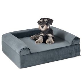 Cama de gel refrescante para perros con fondo antideslizante y funda extraíble 102 x 81 x 30,5 cm gris