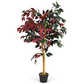 Ficus artificial realista con maceta de cemento 120 cm para casa oficina y sala de espera