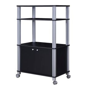Estante soporte para microondas con carro organizador de cocina 60 x 40 x 98 cm negro