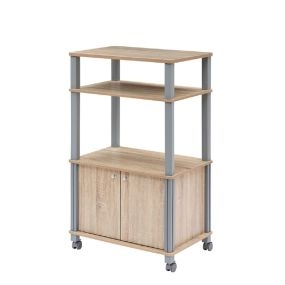 Estante de cocina con ruedas y armario 60 x 40 x 98 cm natural