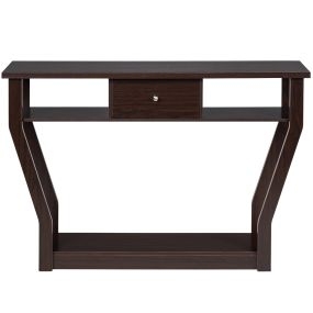 Mesa con cajón y 3 repisas marrón 120 x 30 x 81 cm