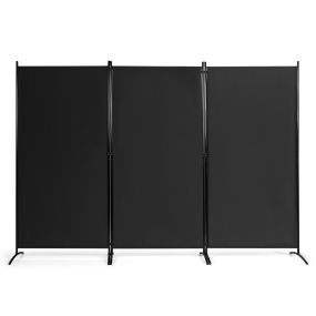 Biombo de 3 Paneles Separador de Ambientes Plegable Divisor Pantalla de Privacidad para Casa Oficina Baño Dormitorio 260 x 183 cm Negro