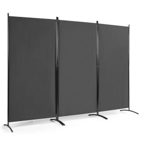 Biombo plegable de 3 paneles gris 260 x 183 cm para casa oficina baño dormitorio
