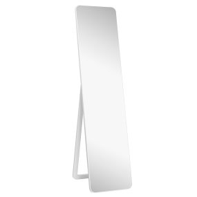 Espejo de cuerpo entero para apoyar o colgar en pared de madera blanco 37 x 45 x 160 cm