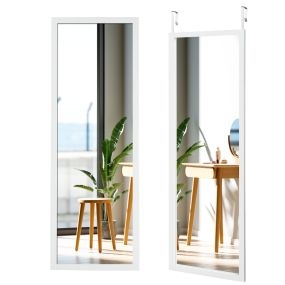 Espejo de cuerpo entero de pared con ganchos blanco 120 x 37 cm