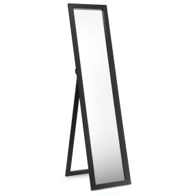 Espejo de cuerpo entero de pared con estructura de madera negro 37 x 50 x 155 cm