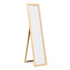 Espejo de cuerpo entero de pared con estructura de madera natural 37 x 50 x 155 cm