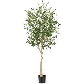 Árbol de olivo artificial 182 cm en maceta de cemento para interior oficina y casa