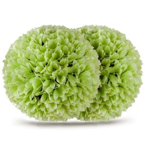 Juego de 2 bolas topiario artificiales verdes de 28 cm para interior y exterior con protección solar