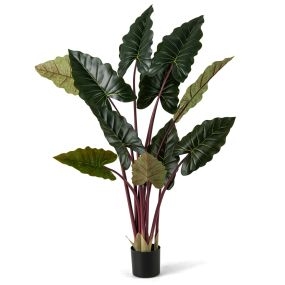 Árbol artificial decorativo de 160 cm con 11 hojas, tallos ajustables y maceta con cemento verde