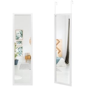 Espejo de cuerpo entero de pared con ganchos 33 x 119 cm blanco