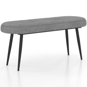 Banco otomano tapizado de 113 cm con cojín de espuma, patas de metal, gris, 300 kg