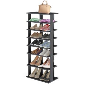 Estante de zapatos vertical de 7 niveles 45 x 25 x 110 cm negro