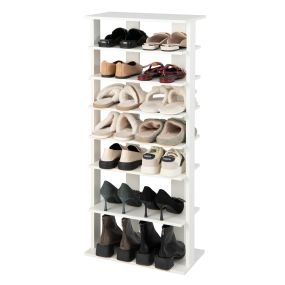 Estante de zapatos vertical de 7 niveles 47 x 25,5 x 110 cm blanco