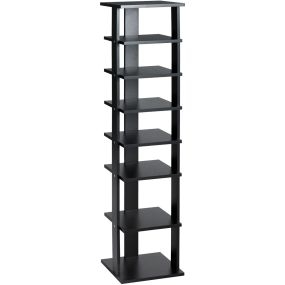 Zapatero de madera negro de 7 niveles 27 x 26 x 110 cm