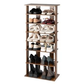 Estante de zapatos vertical de 7 niveles marrón 47 x 25,5 x 110 cm