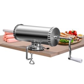 Embutidora de salchichas manual de aluminio 2,5 kg con ventosa y 3 tubos de distintos grosores
