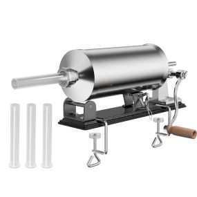 Máquina de embutidos manual de acero inoxidable 4 kg con 4 tubos de llenado