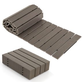 Camino de jardín exterior 242 cm sendero recto desplegable antideslizante gris de alambre metálico
