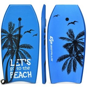 Tabla de surf bodyboard EPS XPE HDPE azul 104 x 51 cm con correa para muñeca