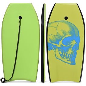 Bodyboard con núcleo EPS, superficie XPE, base HDPE, ligero, con correa, verde, 104 x 51 cm