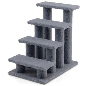 Árbol de Escalera para Gatos Árbol Trepador Mueble de Centro de Actividades para Gatos para Subir a Cama 41 x 60,5 x 60,5 cm Gris