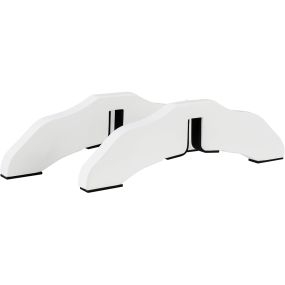 2 pies de soporte de madera de pino para cerca de mascotas blanco 30,5 x 9 x 1,9 cm