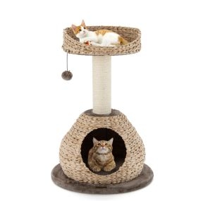 Árbol para Gatos 70,5 cm con Rascador en Sisal Natural Posadero Centro Actividad Torre para Gatos con Pelota Juguete