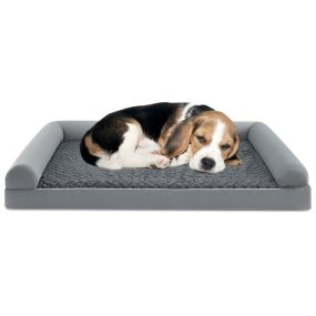 Cama ortopédica de espuma para perros XL con funda extraíble y lavable 122 x 89 x 18 cm gris