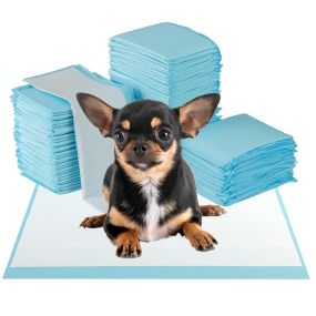 Almohadillas para orina de perros 300 unidades 60 x 43 cm impermeables 6 capas ultra absorbentes azul y blanco