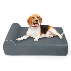 Cama ortopédica para perros grandes con espuma viscoelástica y grafeno 100 x 81 x 31 cm gris