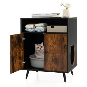 Mueble moderno con compartimento abierto para caja de arena y entrada para gatos 60 x 45 x 75 cm