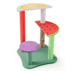 Árbol para gatos 69 cm 4 niveles con plataformas en forma de frutas y bola colgante
