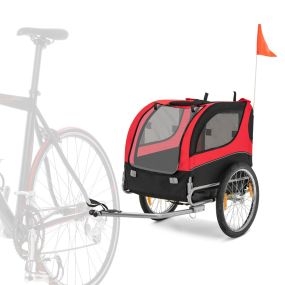Remolque de bicicleta para mascotas rojo 40 kg 2 puertas 60,5 x 135 x 95 cm