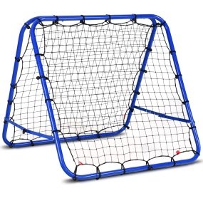 Red rebotadora plegable para entrenamiento de fútbol con ángulos ajustables azul