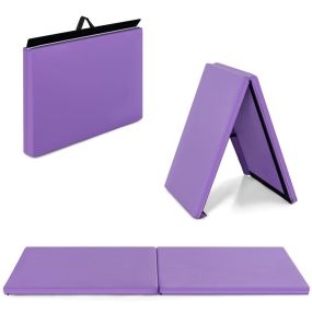 Colchoneta de gimnasia plegable 180x60x5 cm púrpura para yoga y entrenamiento