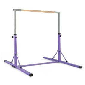 Barra de Gimnasia Plegable para Niños sin Balanceo con 13 Alturas Ajustables Estructura Triangular para Casa Gimnasio Carga 100 kg Púrpura