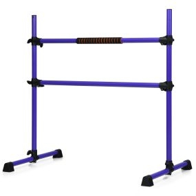 Barra Doble para Ballet Portátil con Altura Regulable para Niñas Aduntos Fitness Bailar Danza Elongar Músculos Violeta 124,5 x 71 x 120 cm