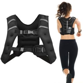 Chaleco de entrenamiento con pesas 15 kg negro con hebillas regulables y bolsa de red