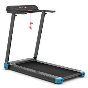 Cinta para correr plegable para casa eléctrica compacta con control app 12 programas pantalla LED azul