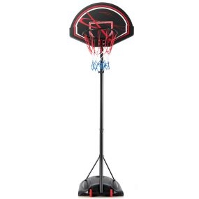 Soporte de baloncesto ajustable 1,3-3,05 m móvil con ruedas y base rellenable negro