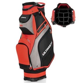 Bolsa de golf ligera y portátil con 14 divisores, 7 bolsillos y capucha para lluvia, rojo, 42 x 31 x 91,5 cm