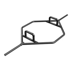 Barra olímpica hexagonal con mangos muescas planas o elevadas 226 kg 142 x 62 x 13 cm negro