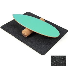 Tabla de equilibrio de madera con rodillo y manta 75 x 25,5 cm verde