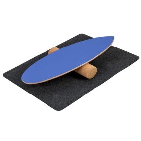 Tabla de equilibrio de madera con rodillo y manta para entrenamiento de skateboard, hockey, snowboard y surf 75 x 25,5 cm azul oscuro